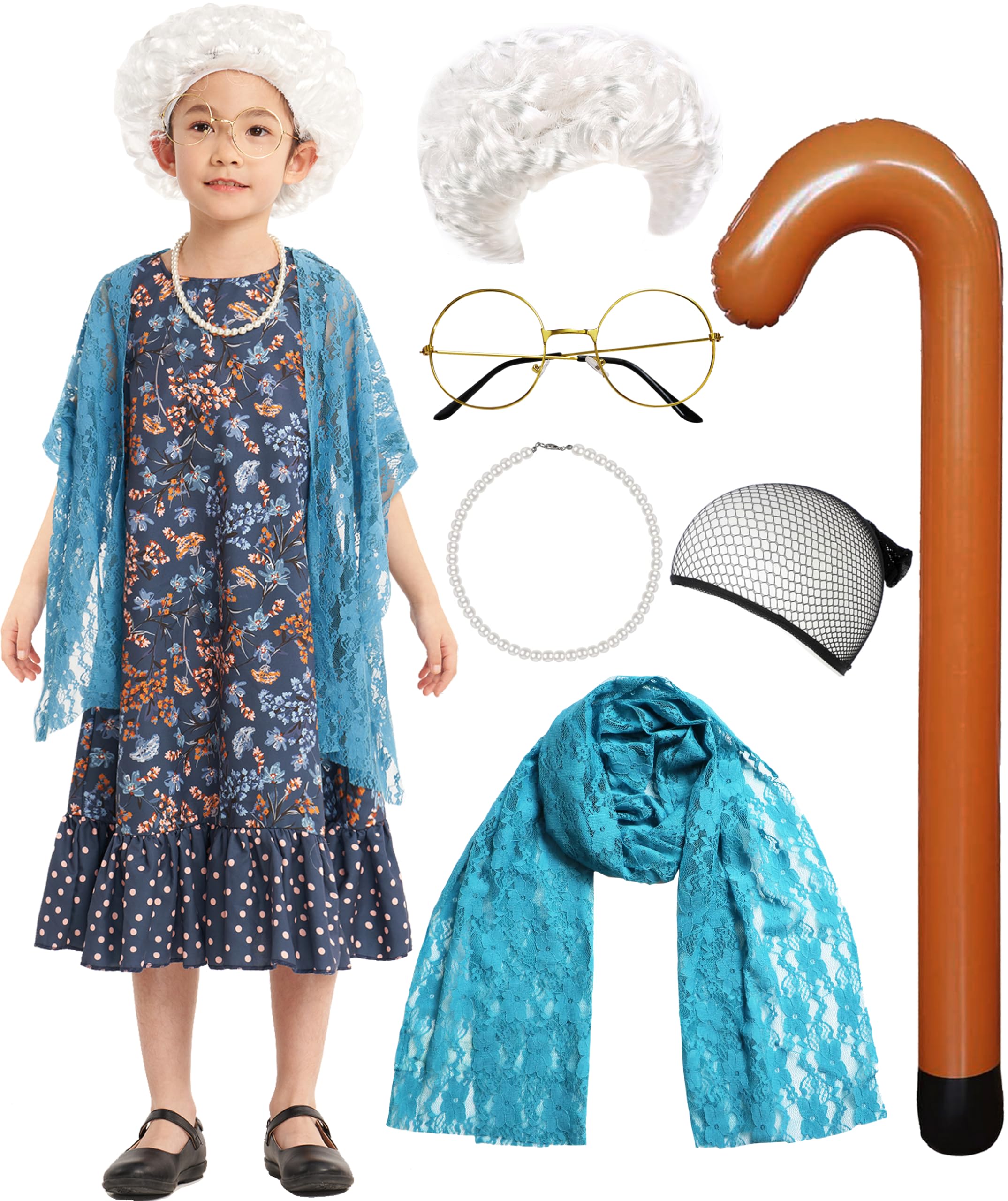 IKALIBoys Girls 100th Day of School Costume Outfit Cosplay Dress-up Set