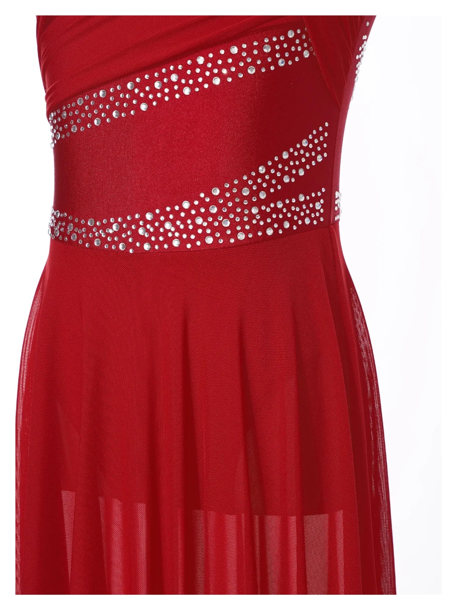 Vestido De Patinaje ArtíStico Vestidos de patinaje artístico for niños, vestido de baile lírico for niñas, sin mangas, con diamantes de imitación, tutú de ballet, gimnasia, leotardo, ropa de baile for