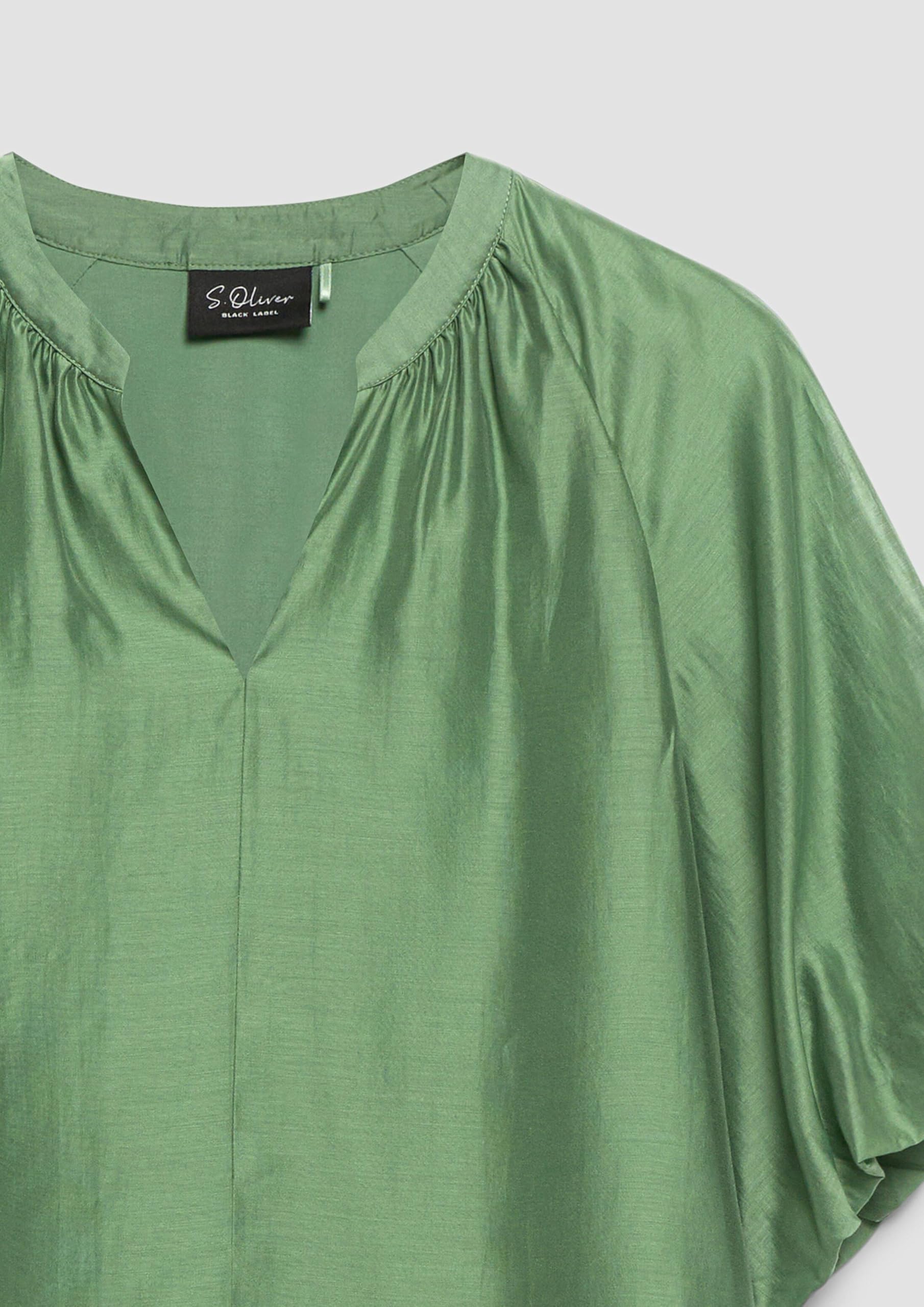 s.Oliver Viskosemix-Bluse im Loose Fit mit Puffärmeln