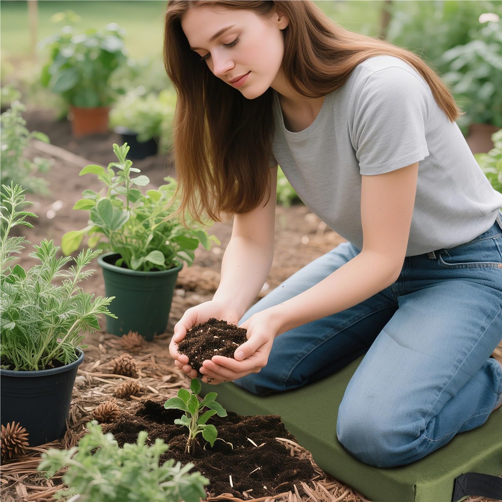 Genouillère de jardin épaisse, imperméable, facile à nettoyer, Portable, antidérapante, coussin for le jardinage extérieur, les sols et réparations, 2 pièces Pour Jardinage(Black)