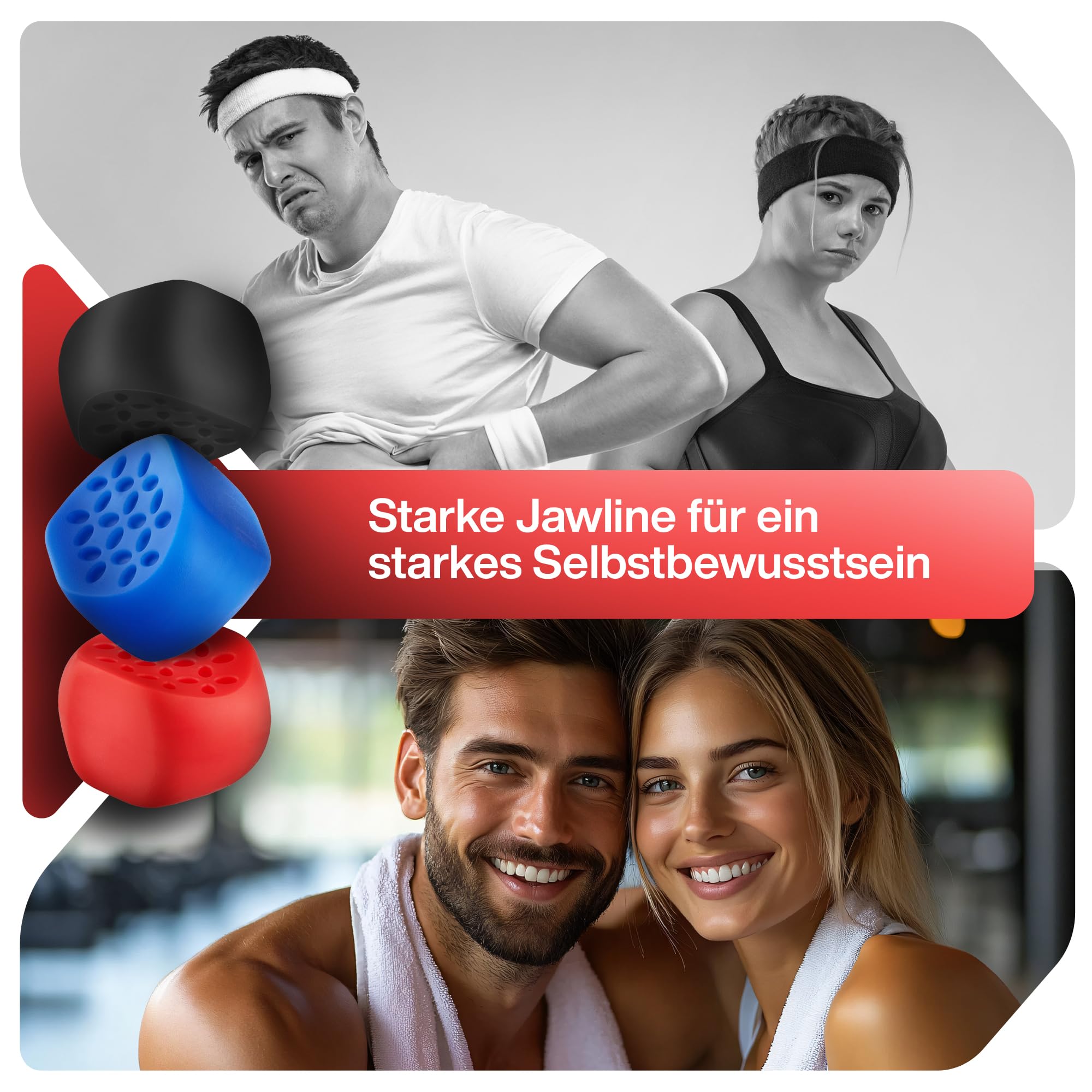 EZOT Jawline Trainer - Entrenador de mandíbula para hombres y mujeres, define la línea de la mandíbula y el entrenamiento facial con tóner jawliner, jaw exerciser para eliminar la papada, tres niveles