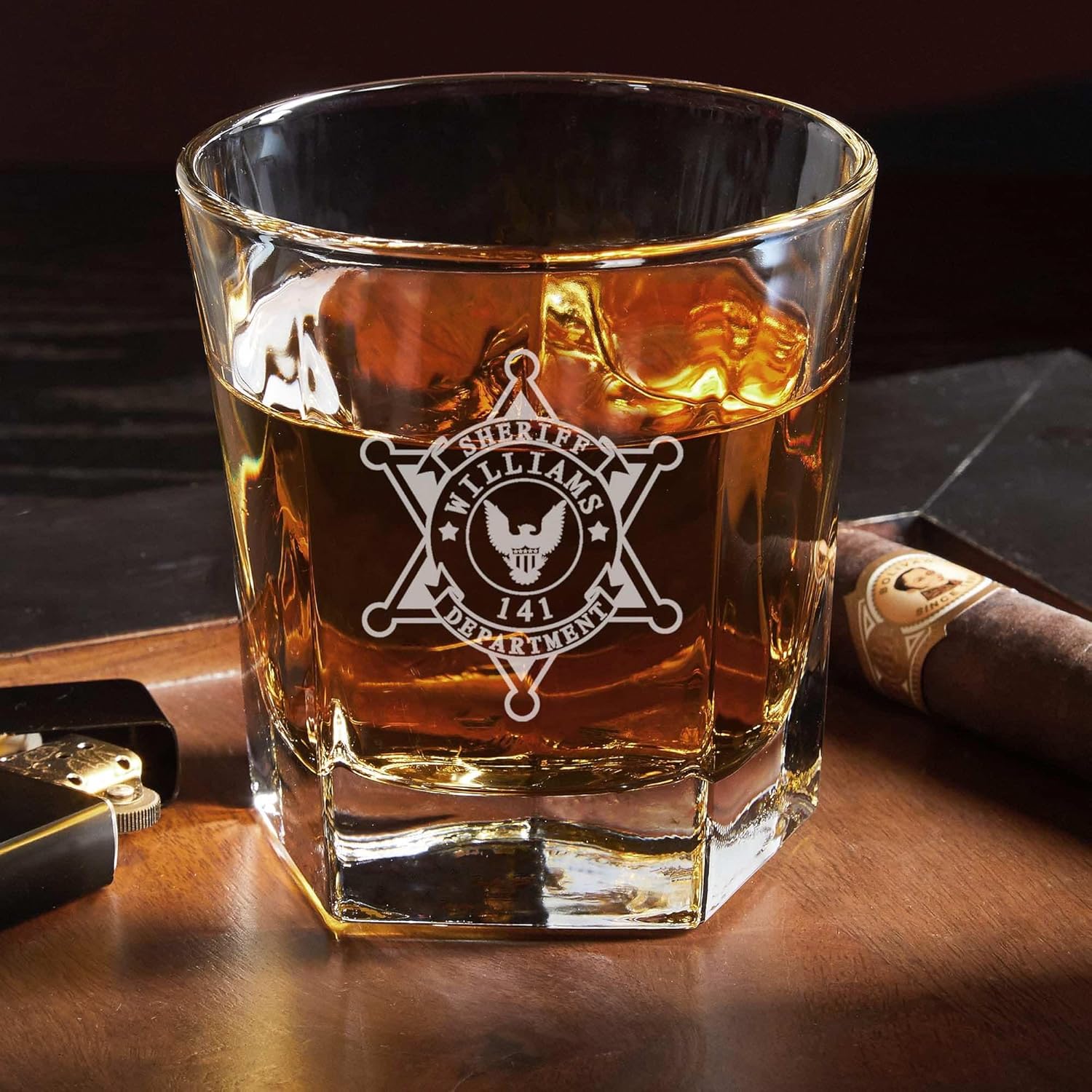 Custom Liquor Decanter Set with Colchester Glasses - Gift for Police Officers (Personalized Product)