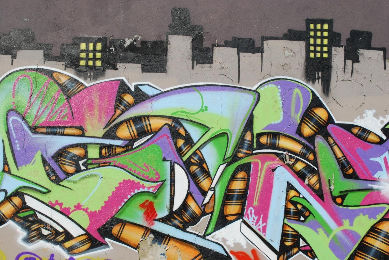 Wallmonkeys WM43401 Graffiti City Peel and Stick Wall Decals, 60" W x 40" H-Jumbo