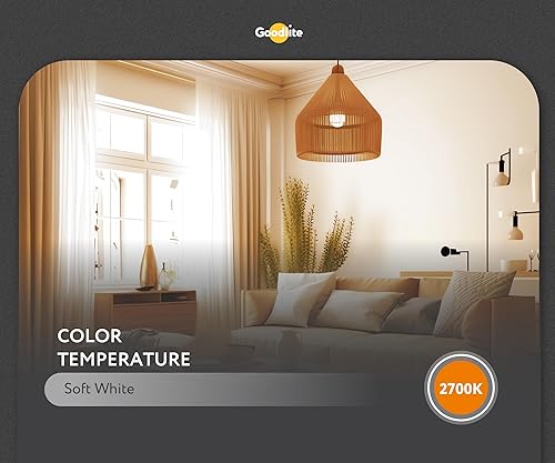 Miniatura 2 de Goodlite Bombilla LED estándar A19, 14 vatios, 100 W iguales, 1600 lúmenes, alto CRI, blanco suave de 2700 K, regulable, certificación UL, 15,000