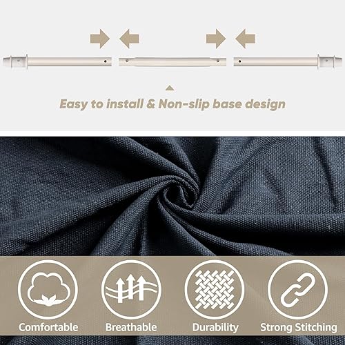 Miniatura 6 de Chihee Silla tipo hamaca para colgar, 2 almohadas incluidas, barra esparcidora de acero inoxidable duradera, silla colgante portátil, bolsillo