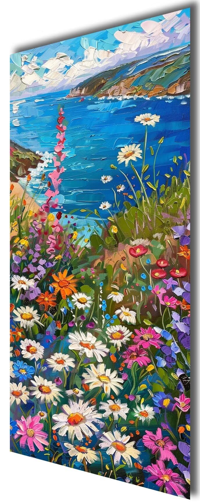 Peinture Numero Adulte Fleur Mer Peinture Numero Enfant,Kits de Peinture au Numéro Coloriage par Numero Adulte,Adulte Paint by Numbers avec 3 Pinceau et Pigment Acrylique,80 x 200 cm Sans Cadre yf14
