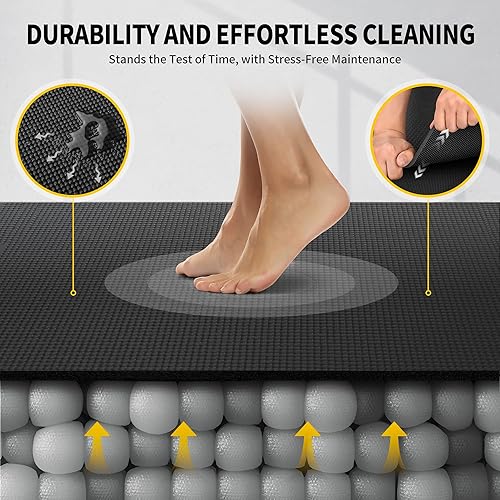 Vista 15 de CAMBIVO Tapete de yoga para mujeres y hombres, tapete de ejercicio extra largo y ancho (72 x 48 pulgadas/84 x 30 pulgadas), alfombrilla