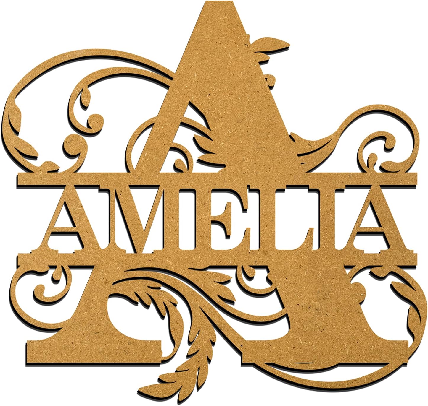 Split Wall Monogram Georgia Initial Any Letter Personalised Name Sign Wooden Laser Cut Sign for Wall decor, Wedding signs, Bedroom Door 20cm