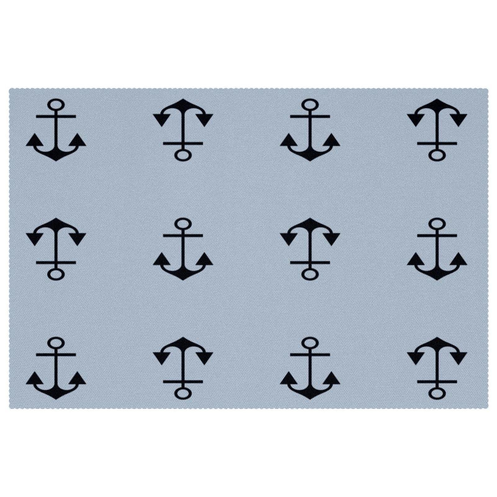 Set de table ancre marine lot de 6 pièces antidérapants pour repas 30x45 cm