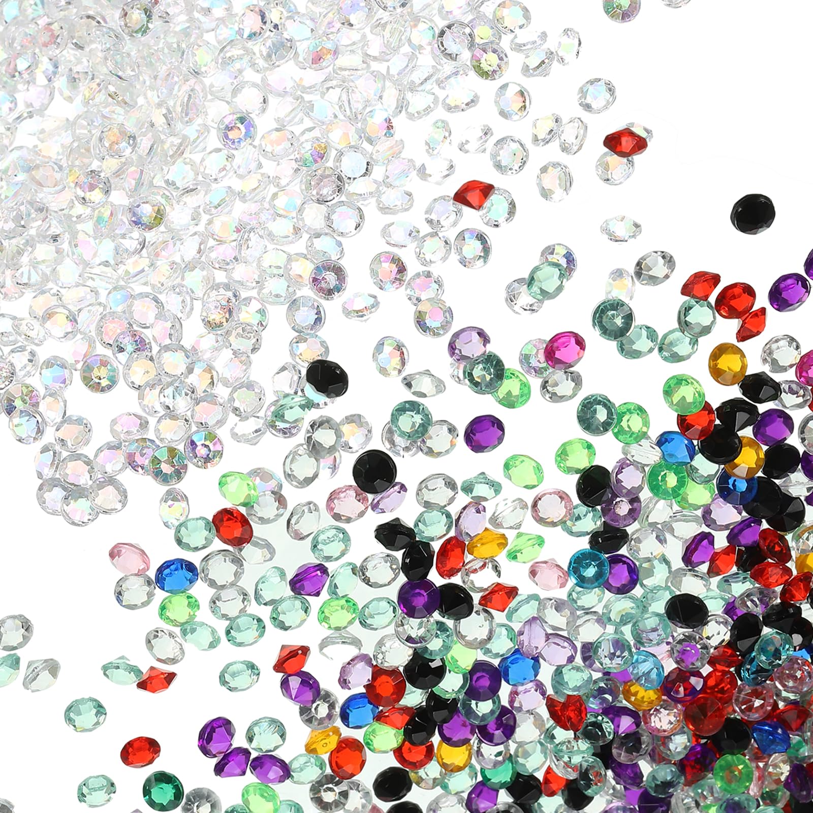 PATIKIL 6000Pcs Clear Acrylic Wedding Diamonds 3mm Table Scatter Confetti Crystals Vase Fillers Gems for Table Centerpiece Bridal Shower Party (4000Pcs Multicolor and 2000Pcs Clear AB)