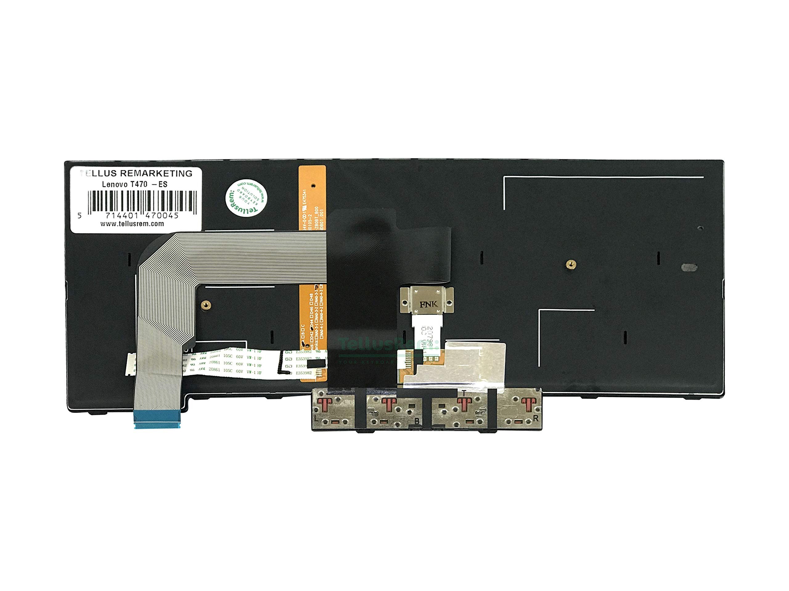 Teclado de respuesto Español sin retroiluminación para Lenovo Thinkpad T470 T480