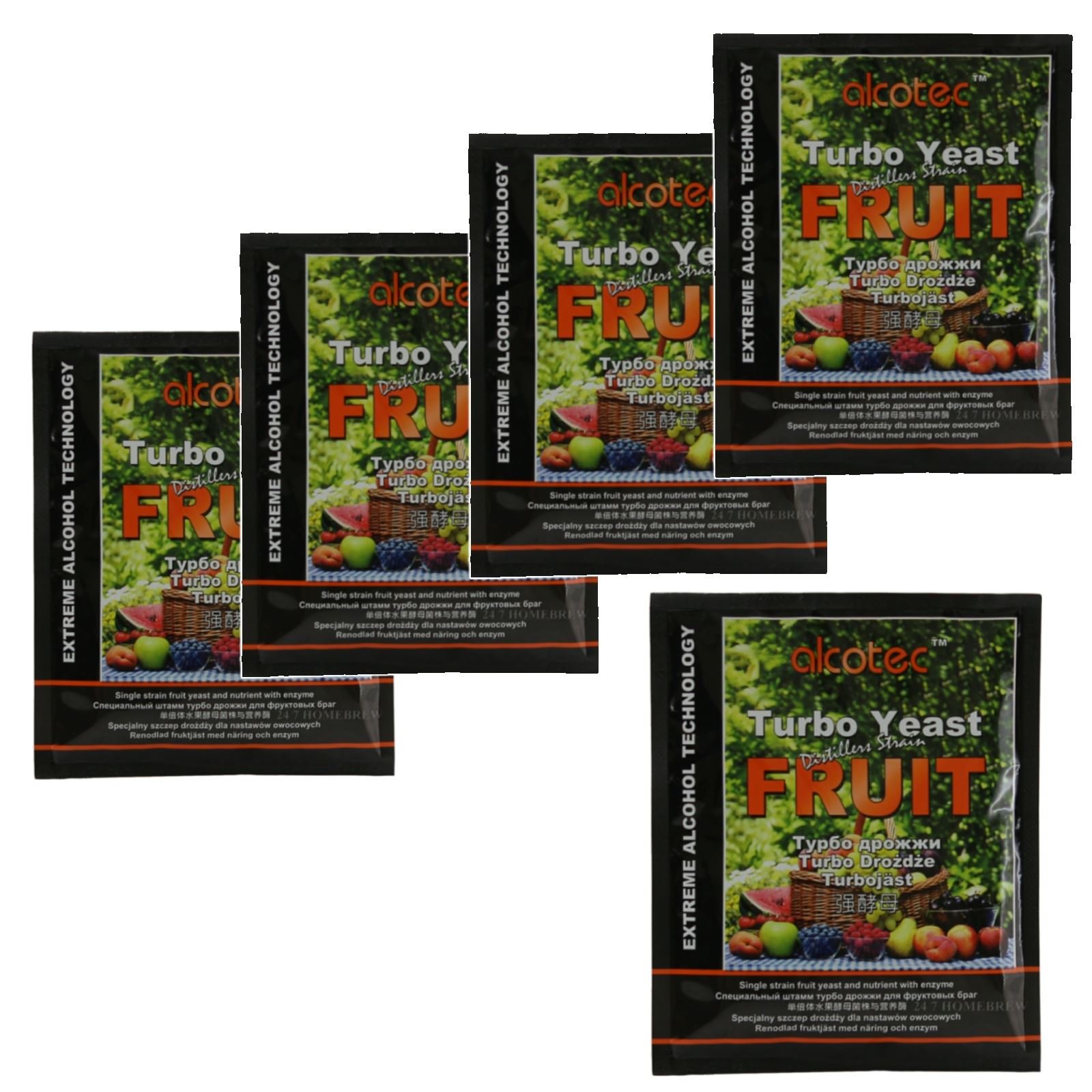 5X Alcotec Distiller’s Yeast Fruit with Enzyme 60g 25L