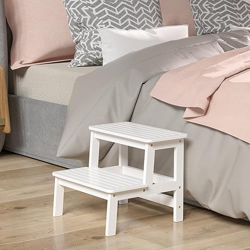 Miniatura 4 de Domax Taburetes de madera de bambú para niños, taburete para niños pequeños, para lavabo de baño, cama alta, inodoro, cocina, ayudante, taburete de