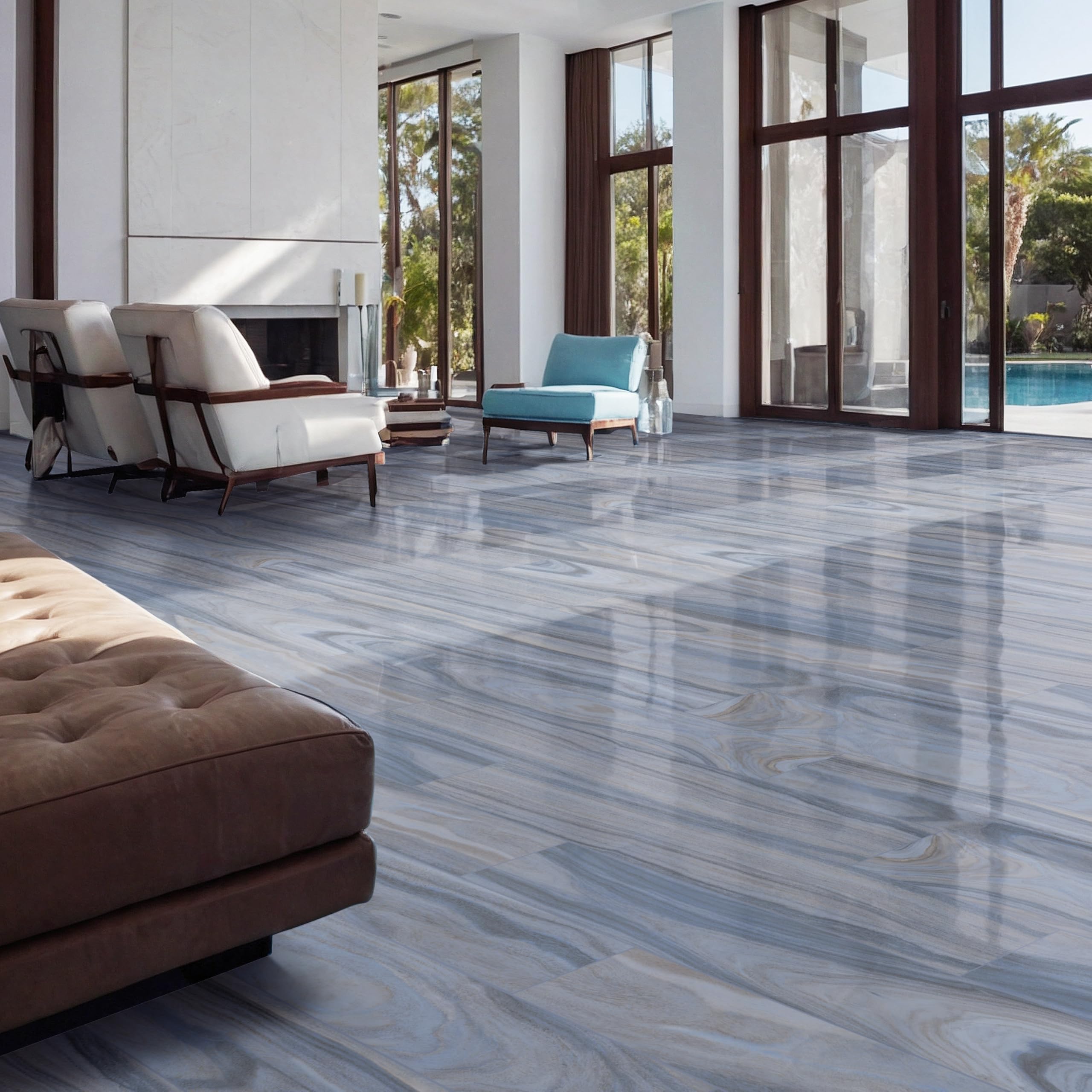 MSI Dellano Exotic Blue 8 in. x 48 in. Polished Porcelain Floor