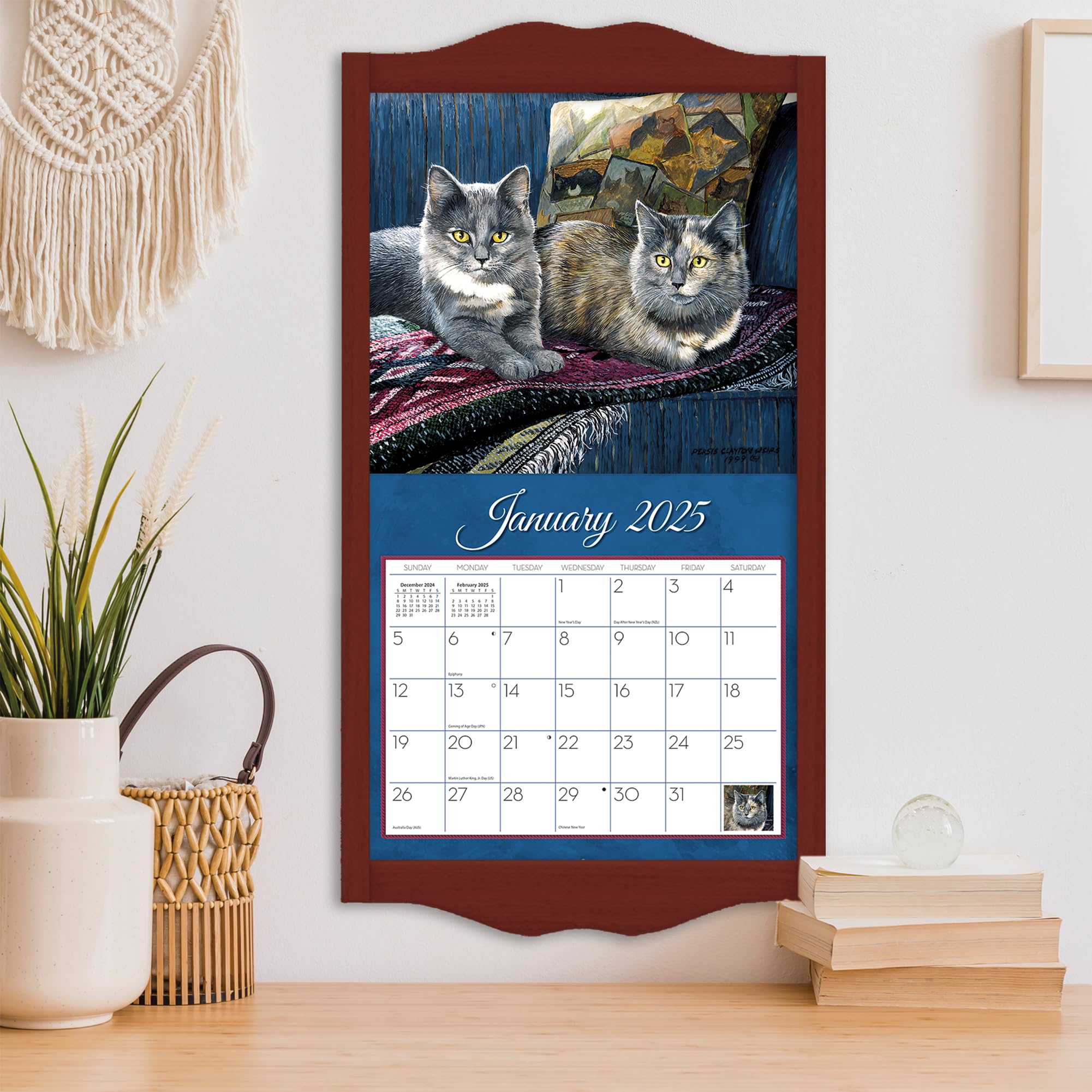 LANG Love Of Cats 2024 Wandkalender – Mit Katzenbildern, Leinenprägung, Inkl. Desktop-Hintergrund
