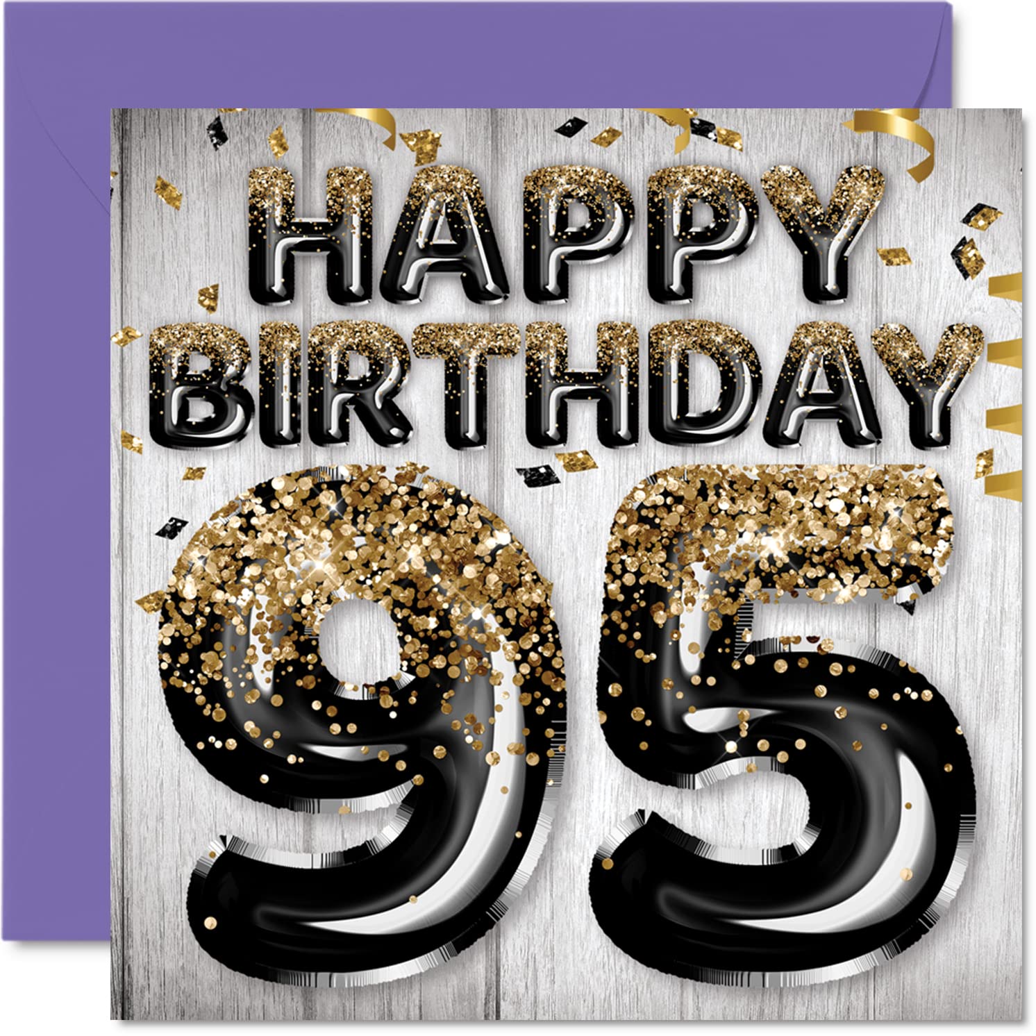 Amazon.com : 95th Birthday Card for Men - Black & Gold