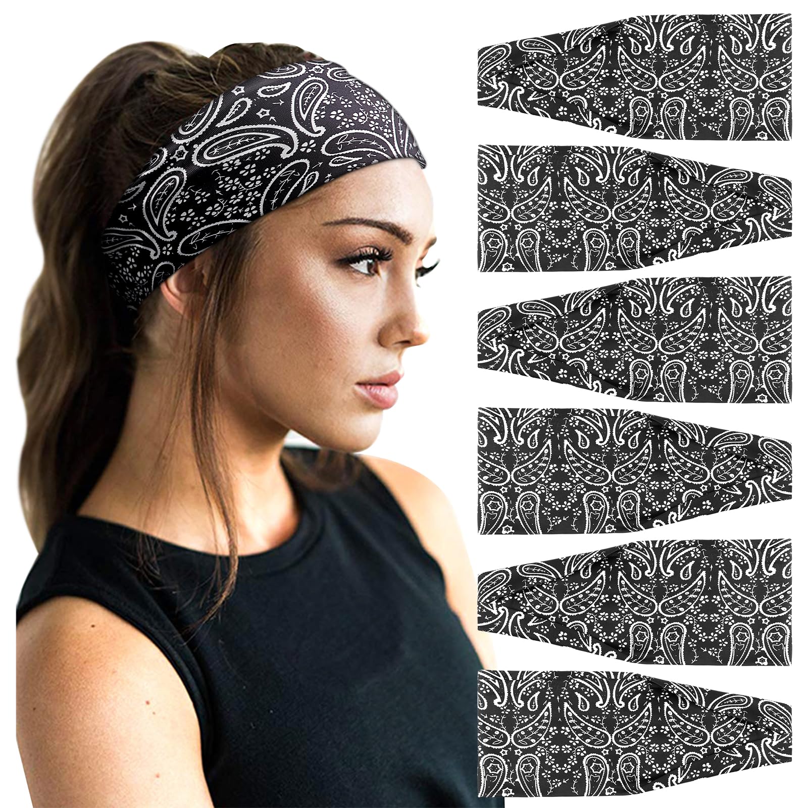 DRESHOW Damen Stirnband Kopfband Haarband Turban Elastische Stirnband Haarschmuck für Mädchen Alltag Yoga Sport Fitness
