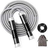 1LB Weighted Jump Ropes for fitness Women Men, Tangle-Free Ball Bearing Rapid Speed Skipping Jump Rope with Adjustable 9mm Cotton & PVC Cord, Aluminum Handles for MMA, Boxing, CrossFit, Weight-loss Workouts