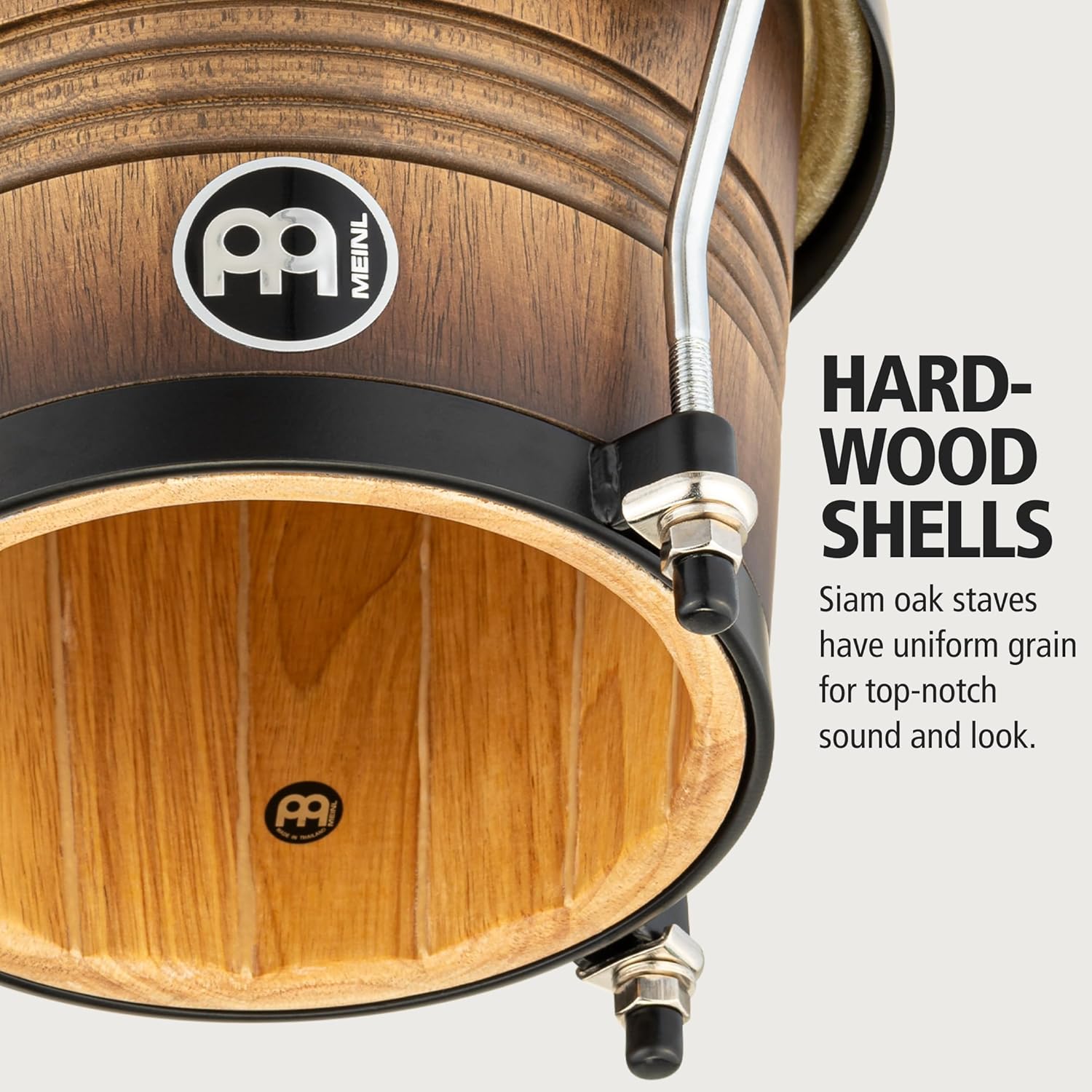Meinl Percussion FWB190ATB-M Free Ride Series Wood Bongos, Antique Tobacco Burst Finish