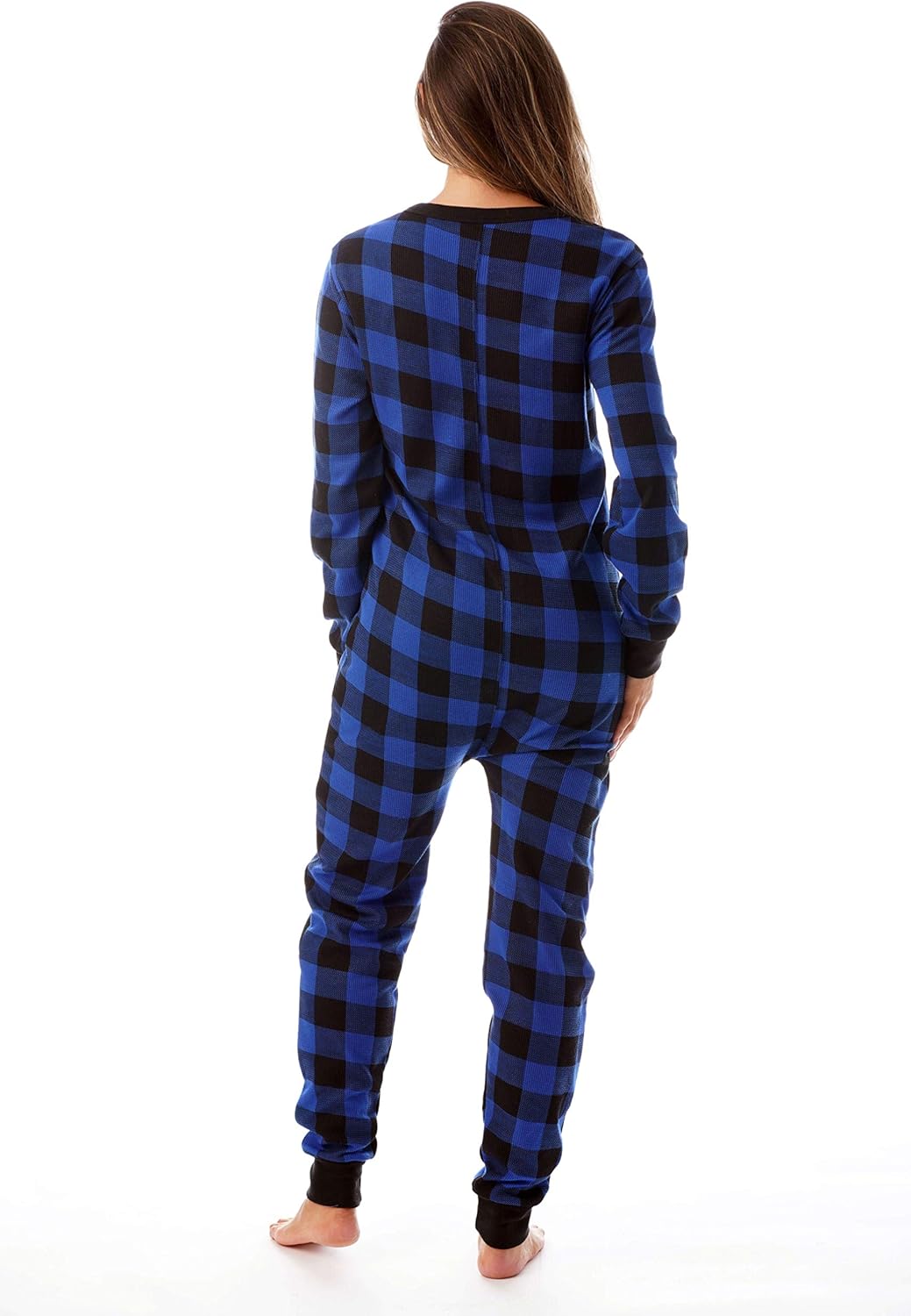 #followme Womens Henley Thermal Onesie Buffalo Plaid and Tie Dye - Image 3