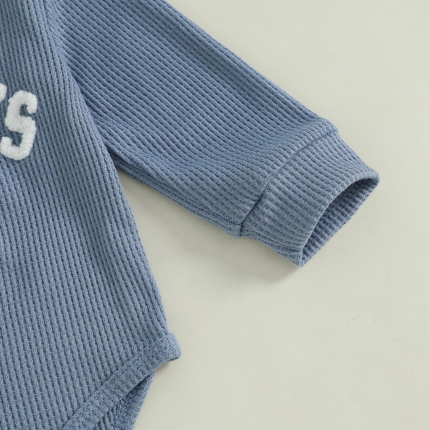Newborn Baby Boy Clothes Mamas Boy Letters Embroidered Waffle Baby Sweatshirt Romper + Pants Sets Fall Winter Outfits - Image 6