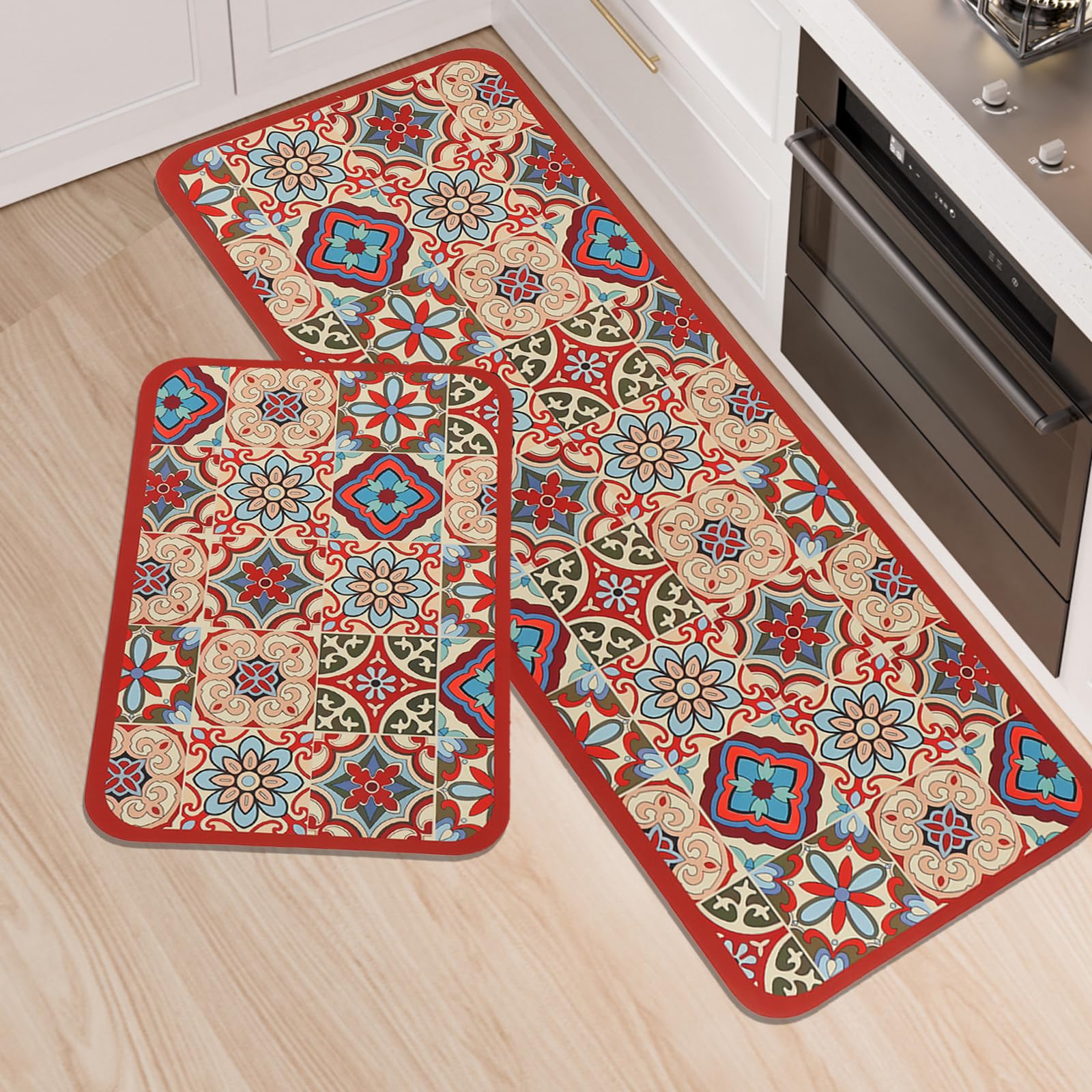 LY4U Kitchen Rug Sets, 2 Piece Non Slip Kitchen Mats and Rugs Runner ...