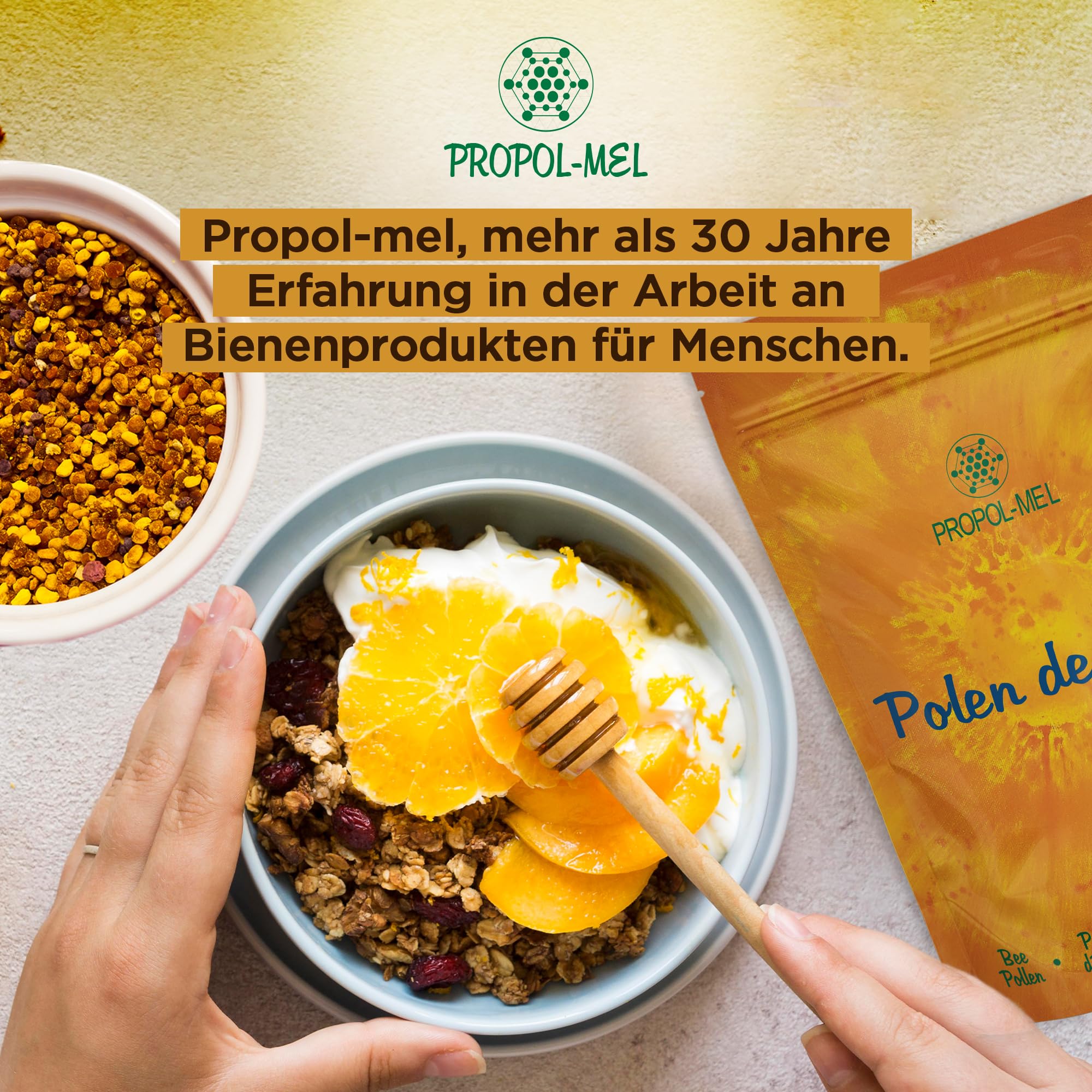 Blütenpollen (EU) 1 kg – 100% Naturprodukt. Naturreine Bienenpollen. Quelle für Proteine, sowie Aminosäuren, Lipide, Vitamine und Mineralien.