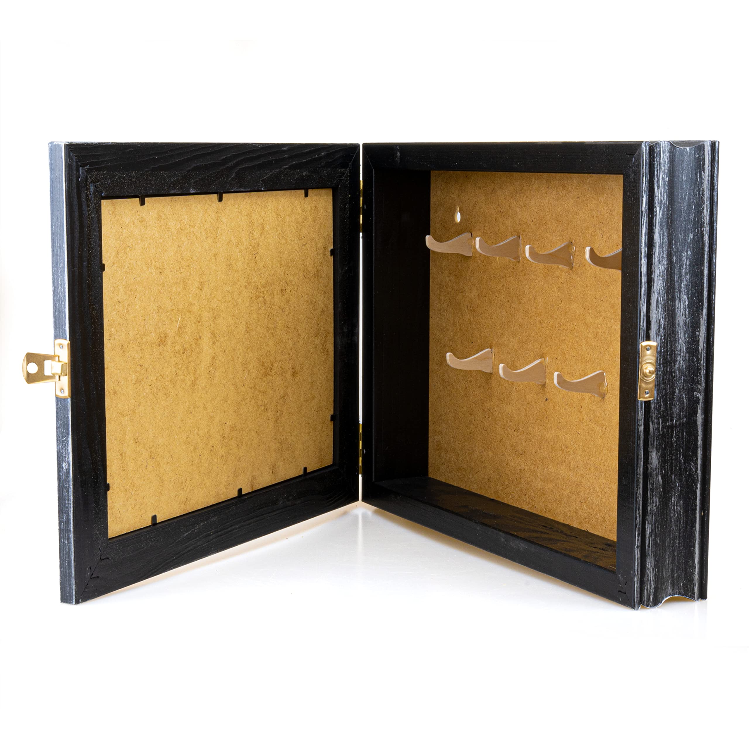 Armadietto portachiavi in legno con portachiavi, stile vintage, SKD-F34SR, argentato