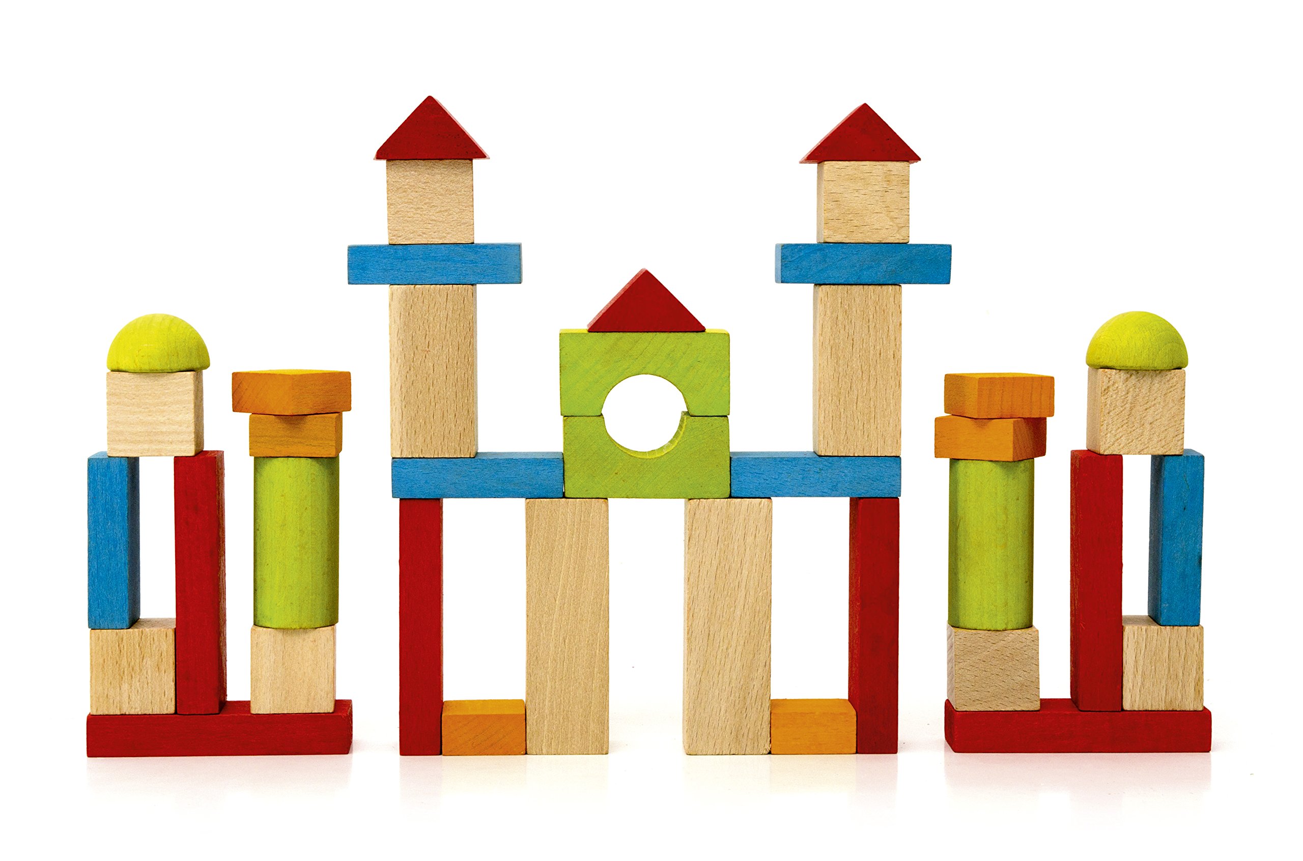 Jeujura - 8241 - Construcción de Juegos - Bloques de Madera - 40 Piezas