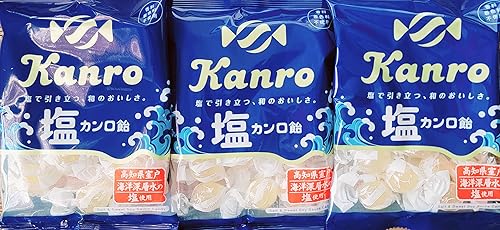 KANRO Shio Kanroame - Caramelo de salsa de soja dulce y salada 49 onzas paquete de 3