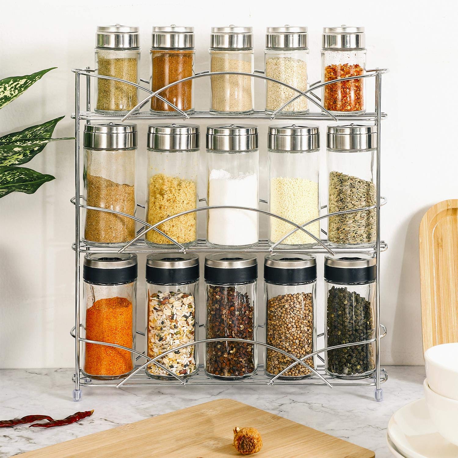 Étagère à épices - A307 - 3 Niveaux - Métal - Rangement Pratique