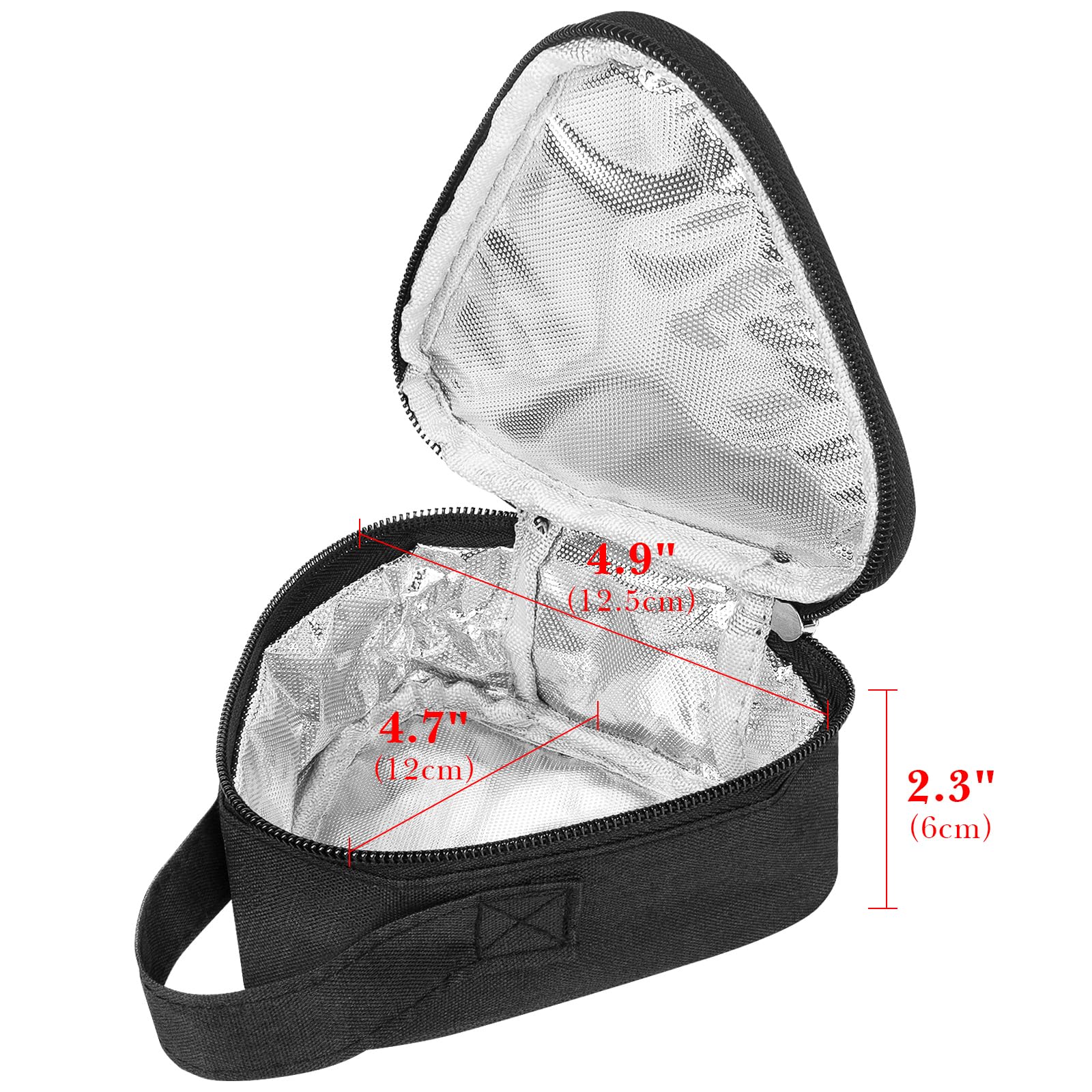 Linkidea Mini Reusable Snack Bags, Leakproof Insulated Snacks Storage Bag for Fruit Compact Outdoors Lunch Box (Black) - Image 2