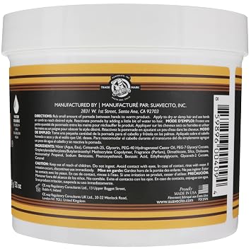 Suavecito Strong Hold Hair Pomade For Men, 32 oz - Medium Shine Water Based Wax Like Flake Free Hair Gel - Easy To Wash Out - All Day Hold For All Hair Styles