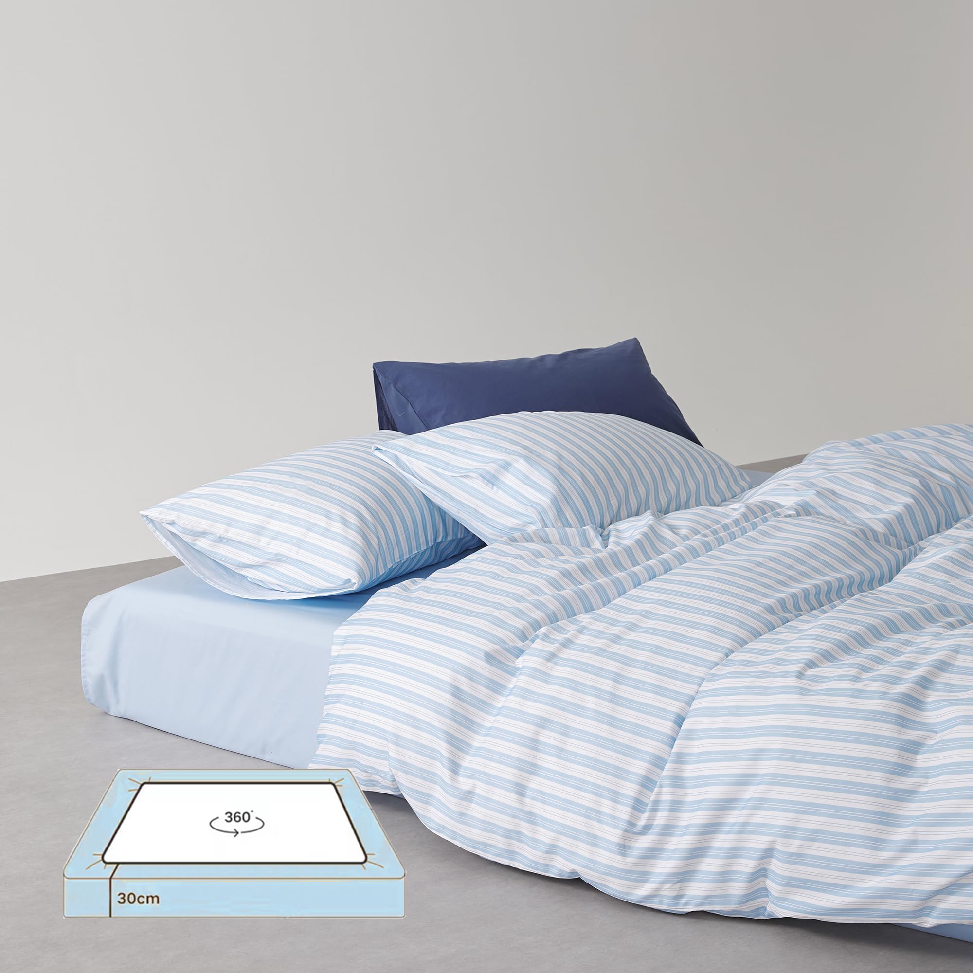 Amazon｜BUKAROOM 布団カバー 綿 100％ セミダブル 4点セット 寝具