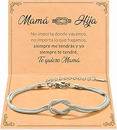 Pulsera Mamá de Acero Inoxidable con Tarjeta Dedicatoria para Dia de la Madre, Caja Lista para Entregar, Ideas de Regalos Para Madres, Elegante, Emotivo
