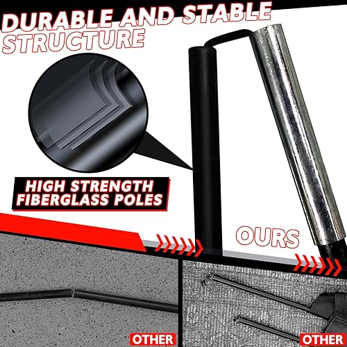 Miniatura 4 de Juego de 2 porterías de fútbol para niños, 5 x 3, 6 x 4, 9 x 5, red de práctica de fútbol plegable con bolsa de transporte portátil para niños