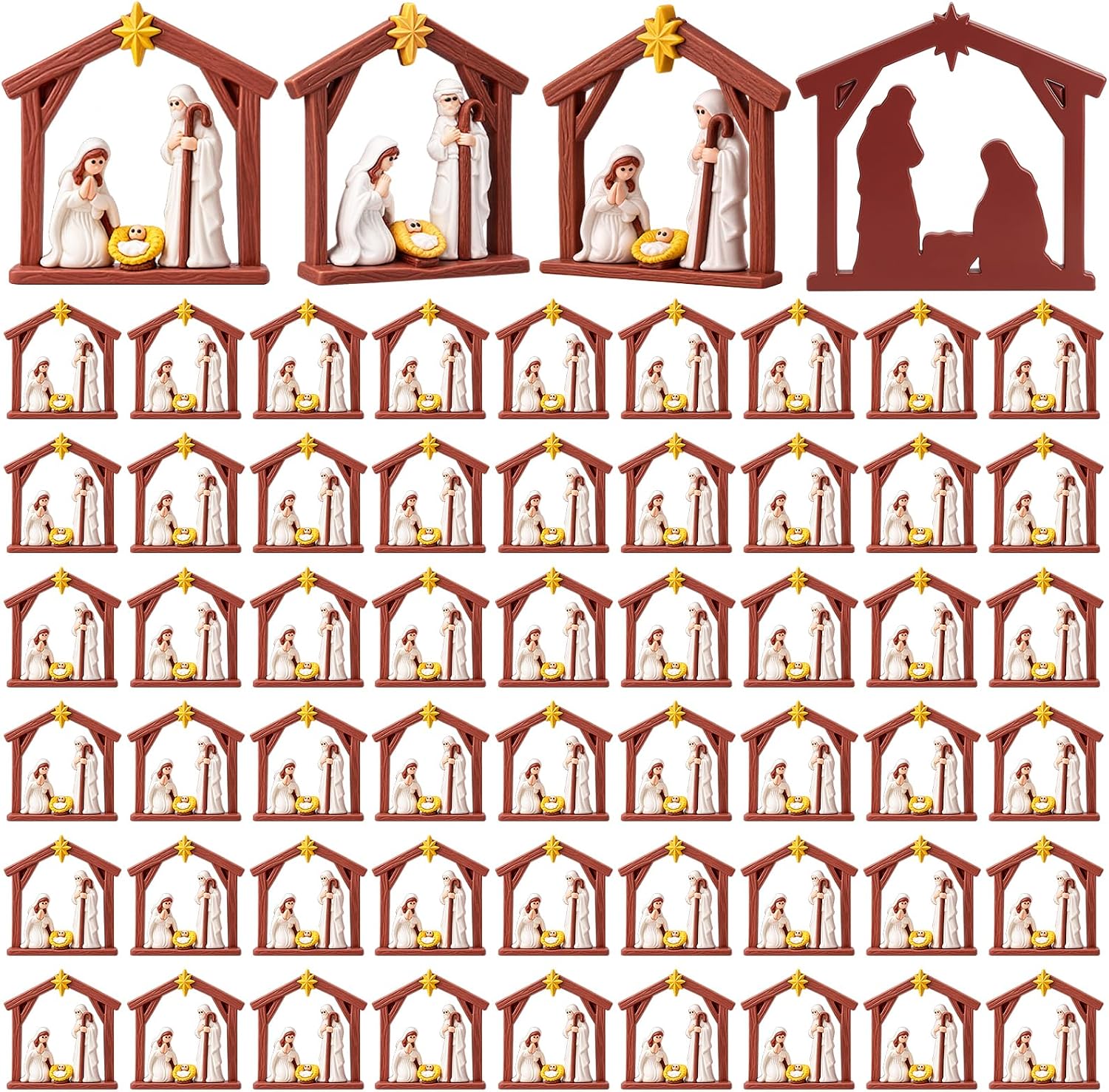 Amyhill 50 Pcs Christmas Mini Nativity Scene Figurines Small Manger Statue