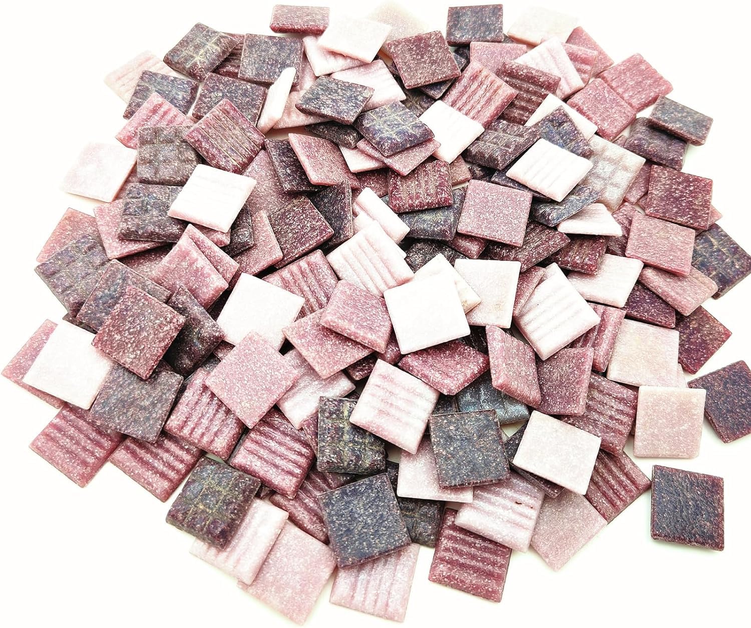 500g Quartz Mosaic Tiles, 2CM Multi Color Mosaic Pieces Stones for DIY Making Craft Hobby Arts Home Wall Decoration (Mix Purple)