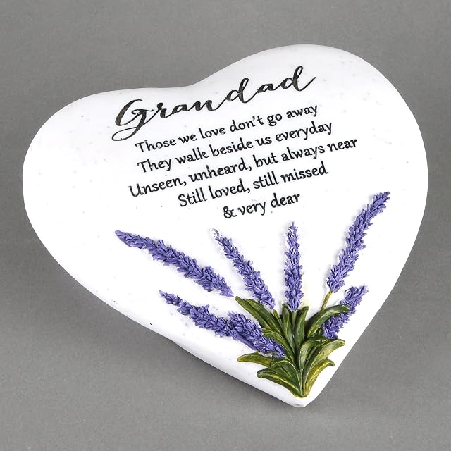 Plaque Thoughts Of You Heart Outdoor Memorial with Lavender design, Grandad 61969