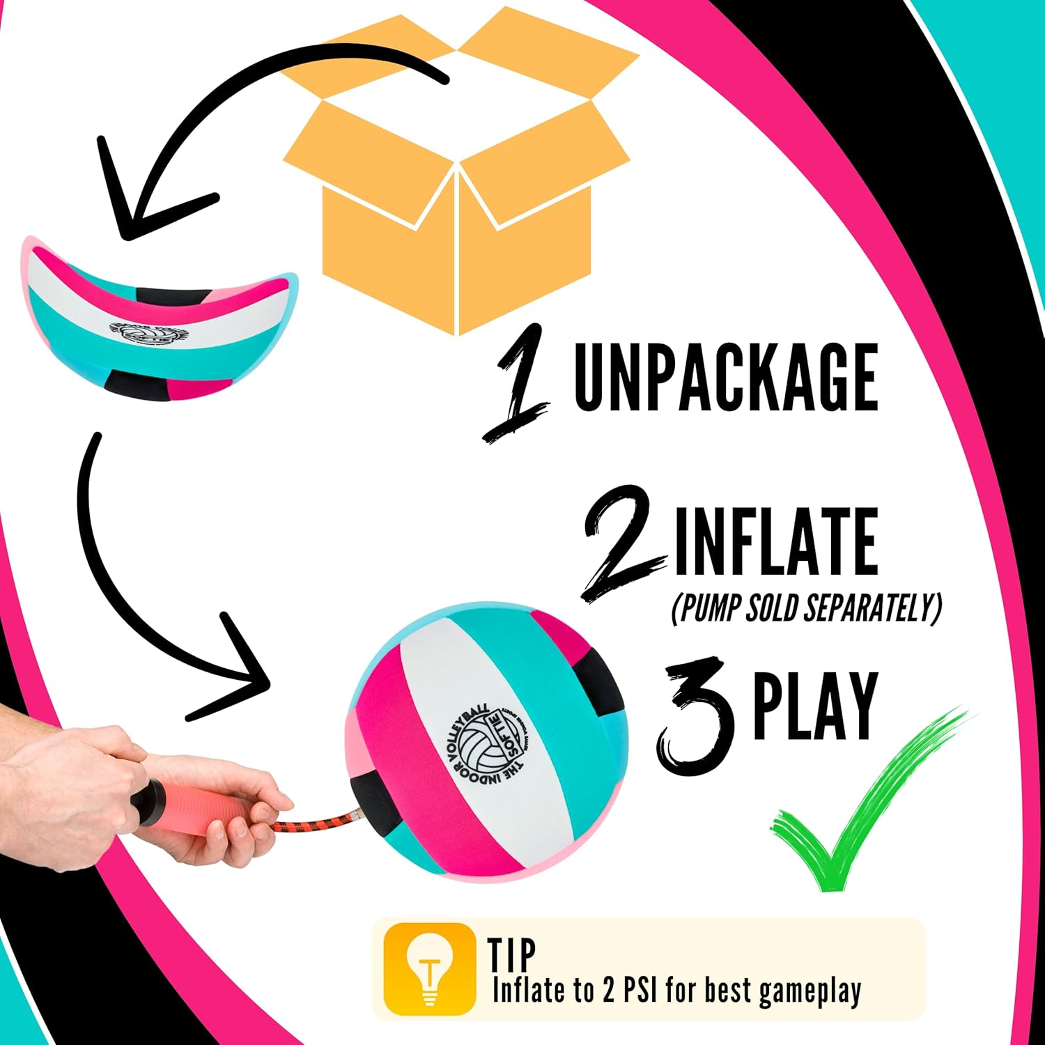 Indoor Soft-Touch Volleyball – Padded Foam Practice Ball for Pain-Free Training | Realistic Weight & Bounce | Silent Indoor Gear for Kids & Teens