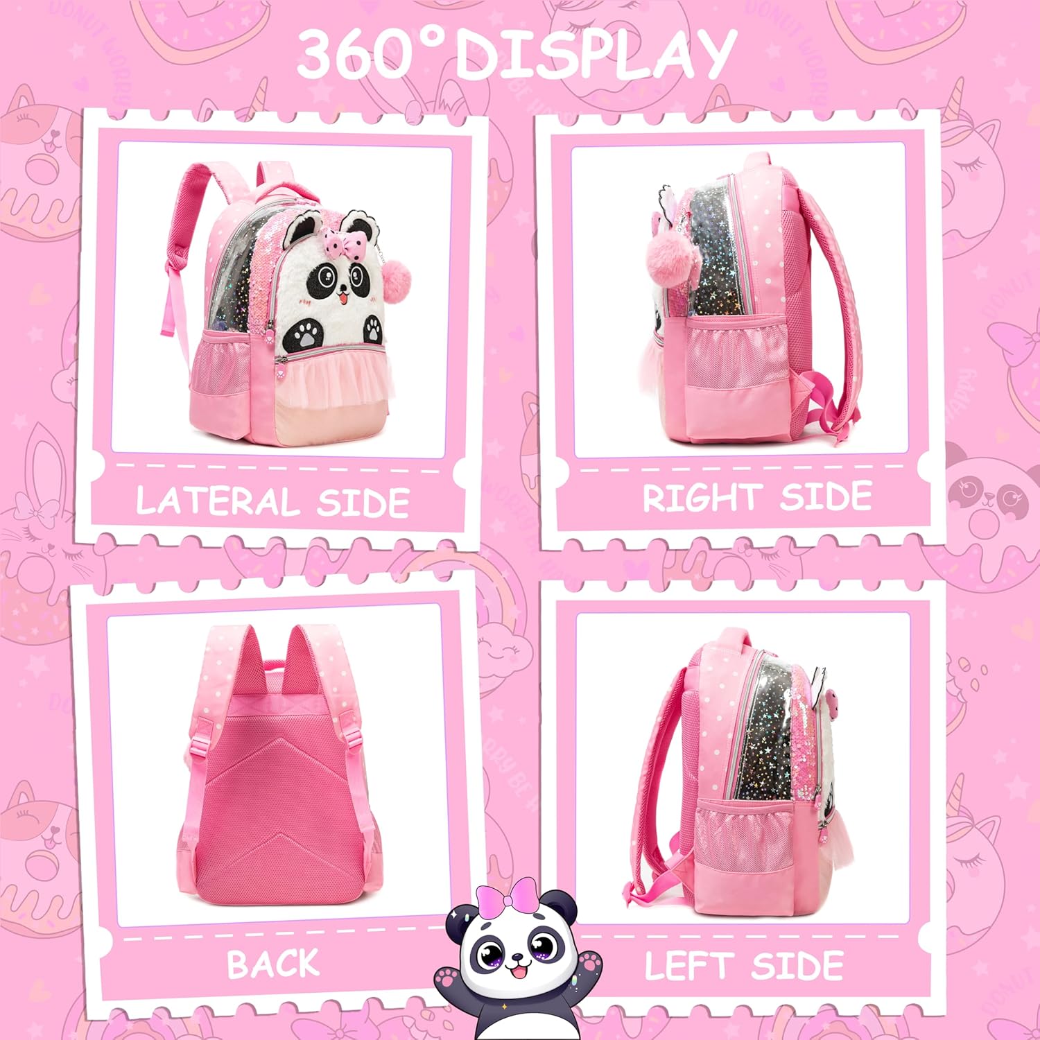 Backpacks for Girls Backpack for School Kids Backpack with Lunch Box Set Cute Cat Schoolbag for Girls Kindergarten Elementary Bag Back to School Supplies