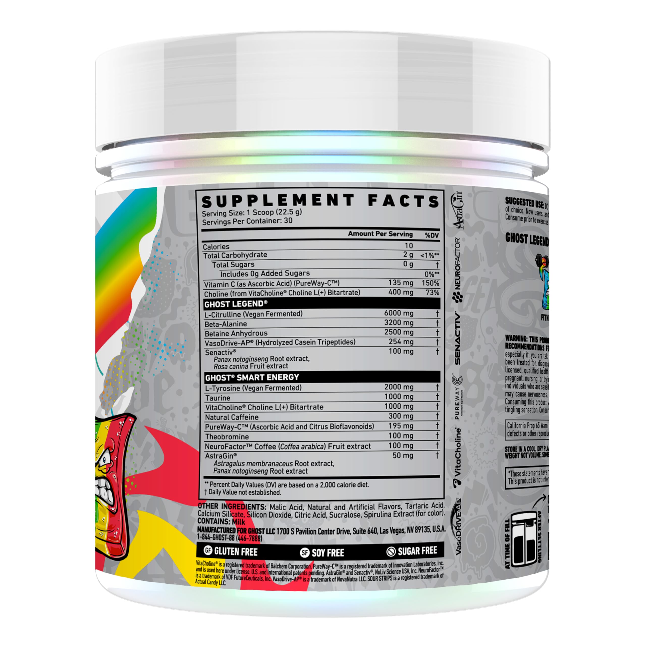 GHOST Legend Pre-Workout Powder, Sour Strips, 30 Servings — Amazon image 2