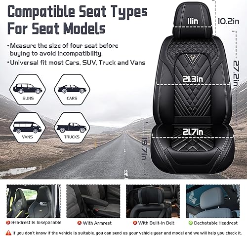 Miniatura 7 de Fundas de asiento de automóvil para Nissan Murano 2003-2026, juego completo de fundas de asiento de cuero de napa impermeables, protector de asiento