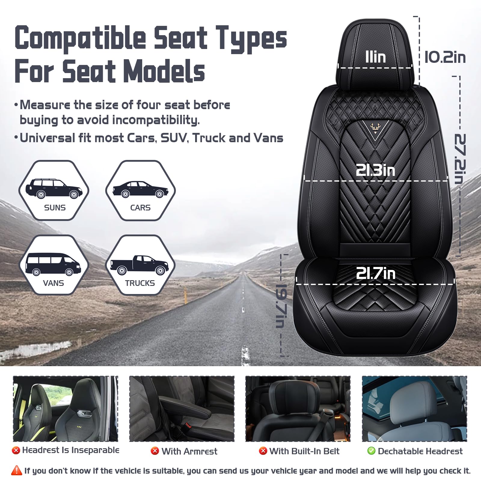 Car Seat Covers for Chevy Blazer 2000-2026 Waterproof Nappa Leather Full Set Seat Cover Anti-Slip and Comfortable Automotive — view 7