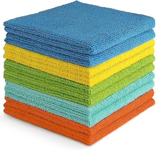 AIDEA Microfiber Cleaning Cloth, 10PK, Soft Absorbent Rags, Microfiber Towels for Cars, Kitchen Towels, Dusting Cloth for Home, Window, Cleaning