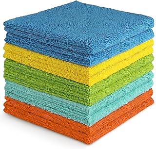 AIDEA Microfiber Cleaning Cloth, 10PK, Soft Absorbent Rags, Microfiber Towels for Cars, Kitchen Towels, Dusting Cloth for Home, Window, Cleaning Supplies, 12"×12"
