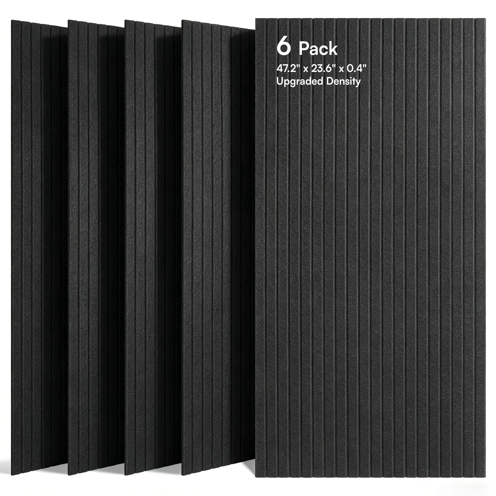 SODOCT 6 Pack Large Acoustic Panels, 47.2" X 23.6" X 0.4" Sound Proof Panels for Walls, High Density Sound Absorbing Panels for Home Studio &amp; Office, Black