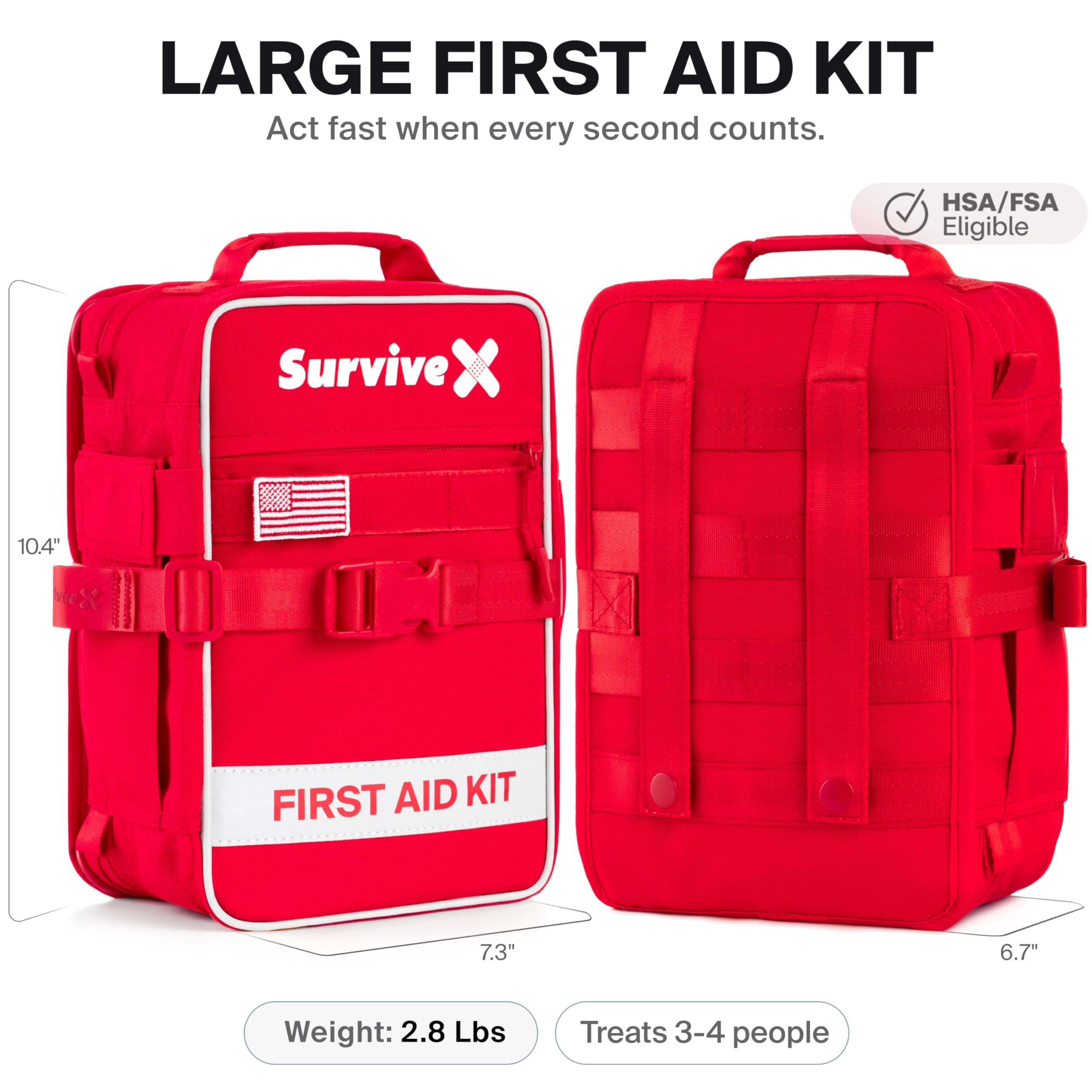 SurviveX Large First Aid Kit, Emergency Kit for 3-4 People — Amazon image 8