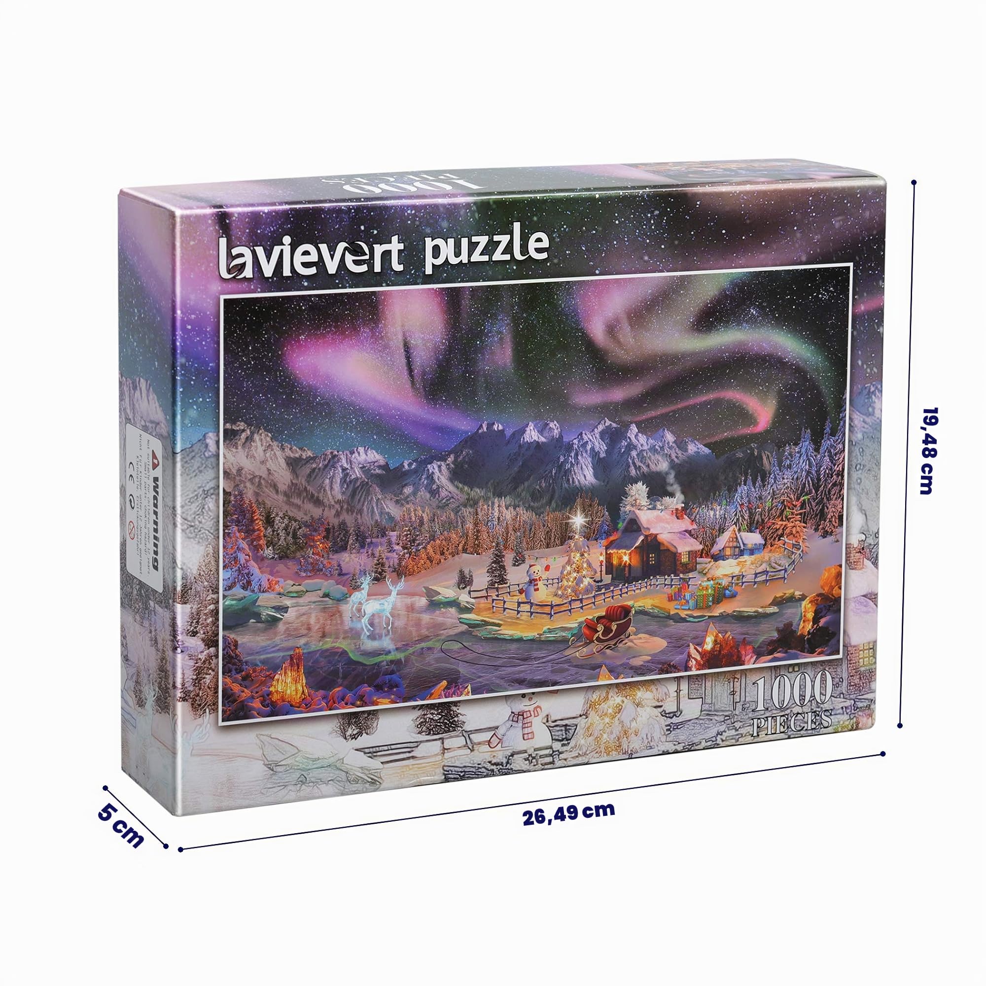 Lavievert 1000 Teile Puzzle für Erwachsene und Kinder (Weihnachtliche Schneenacht)
