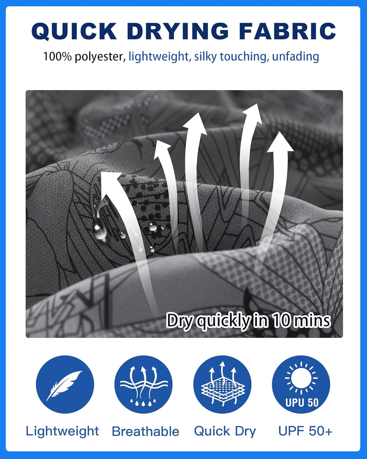 APTRO Men's Swim Trunks 9" Quick Dry Bathing Suit Big & Tall Beach Swimsuits - Image 4